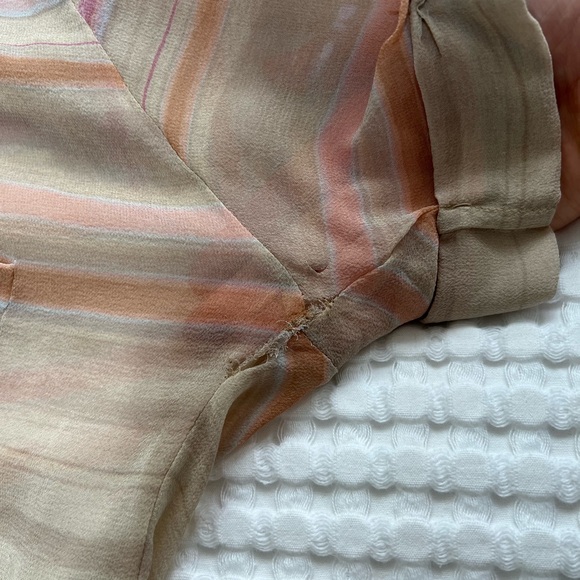 Wilfred Silk Peachy Stripe Button Up Blouse - Picture 7 of 12